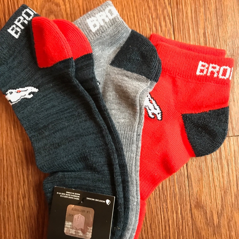 Bronco socks. 3 pair